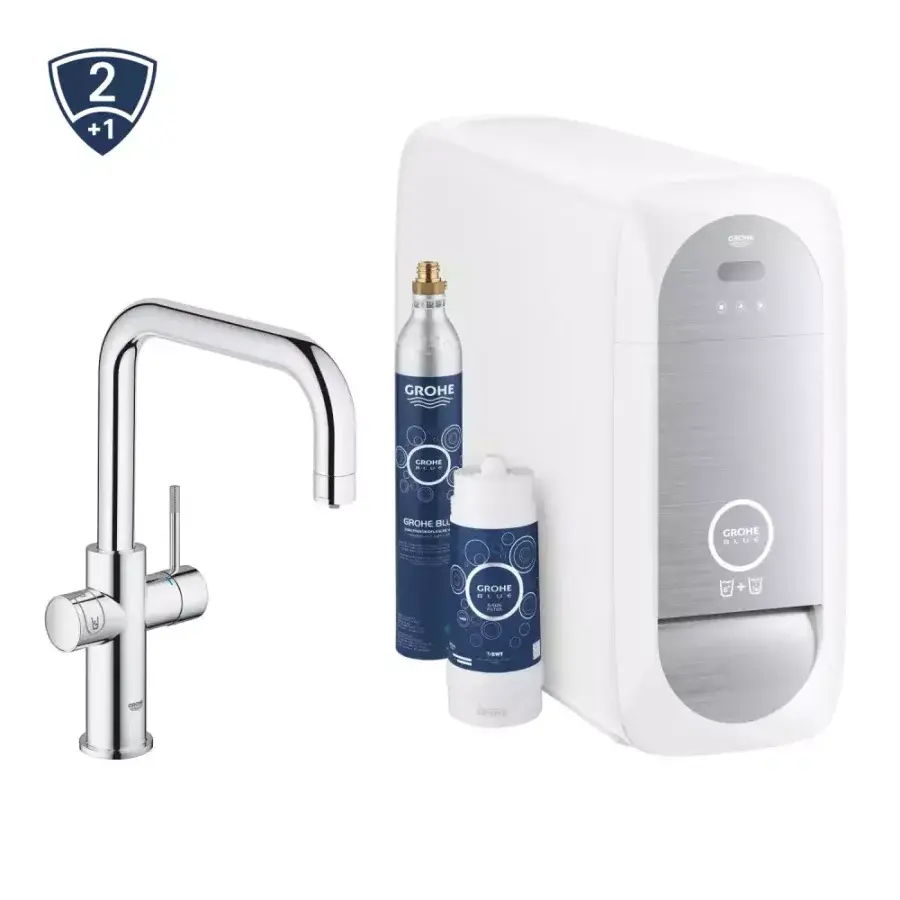 GROHE Blue Home vandanlæg med Duo U-tud vandhane i krom produktbilde